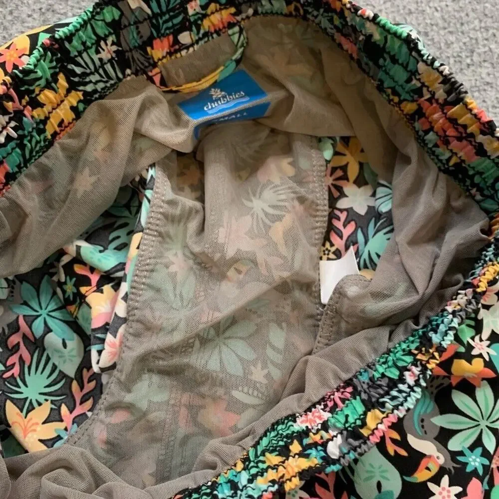 Chubbies Shorts Mens S Small Black Floral Bloomerangs Lined Beach‎ Swim Trunks